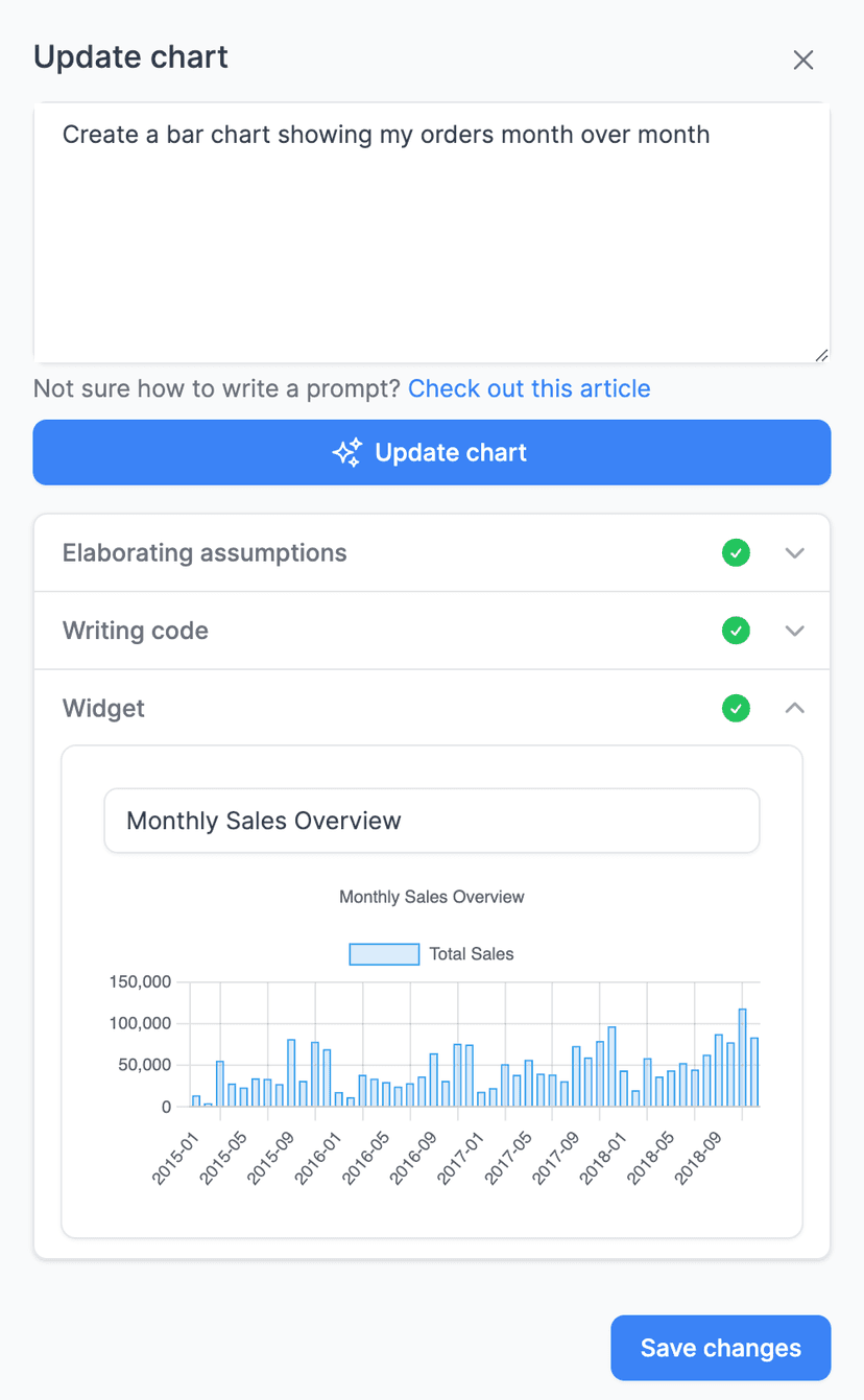 Creating a dashboard